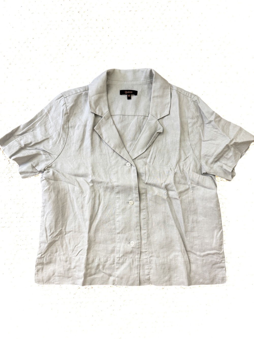 Quince 100% European Linen Short Sleeve Shirt Womens XS